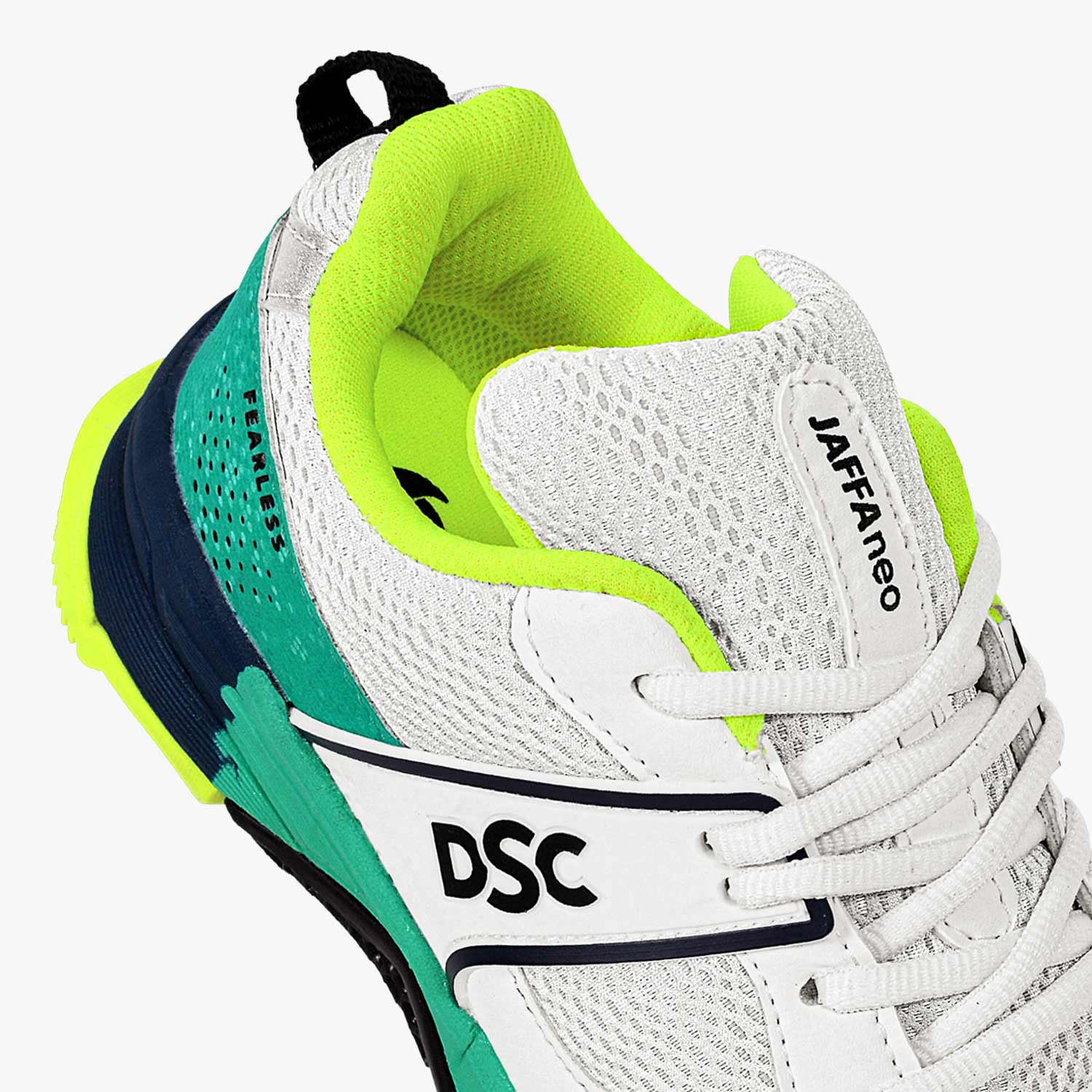 DSC Jaffa Neo Rubber Cricket Shoes - 2025 (White-Lime-Green