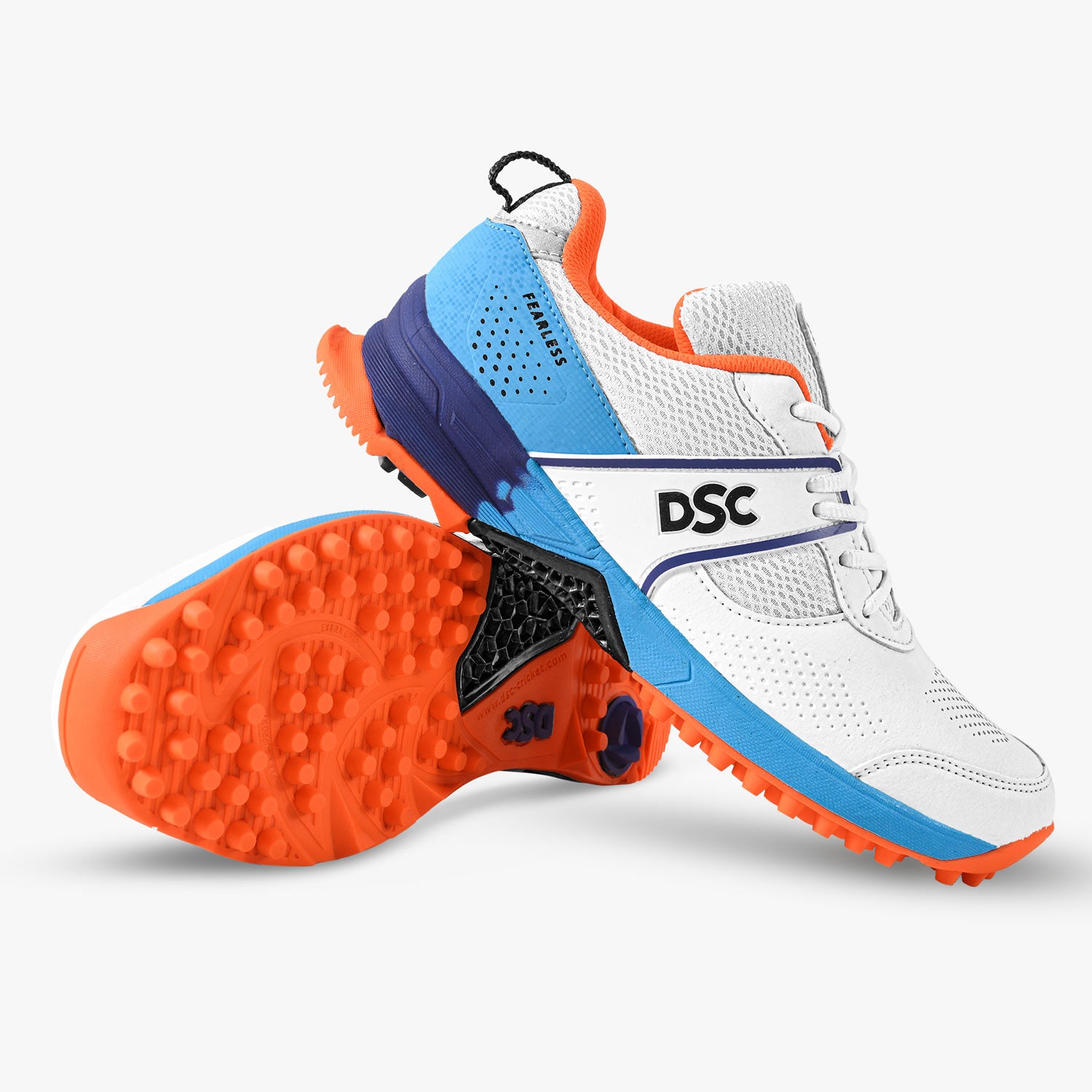 DSC Jaffa Neo Rubber Cricket Shoes - 2025 (Royal-Orange-White)
