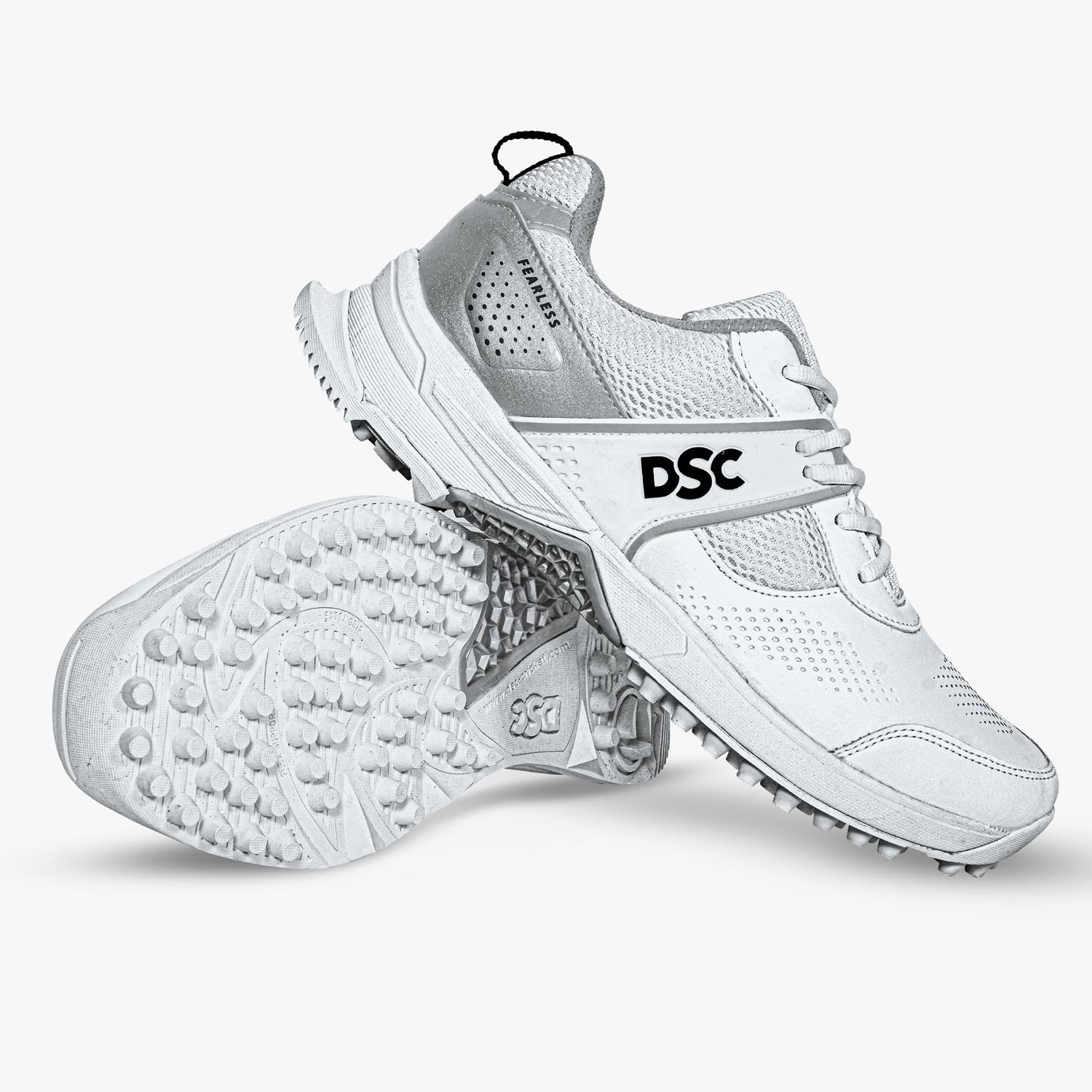 DSC Jaffa Neo Rubber Cricket Shoes - 2025 (White-Silver