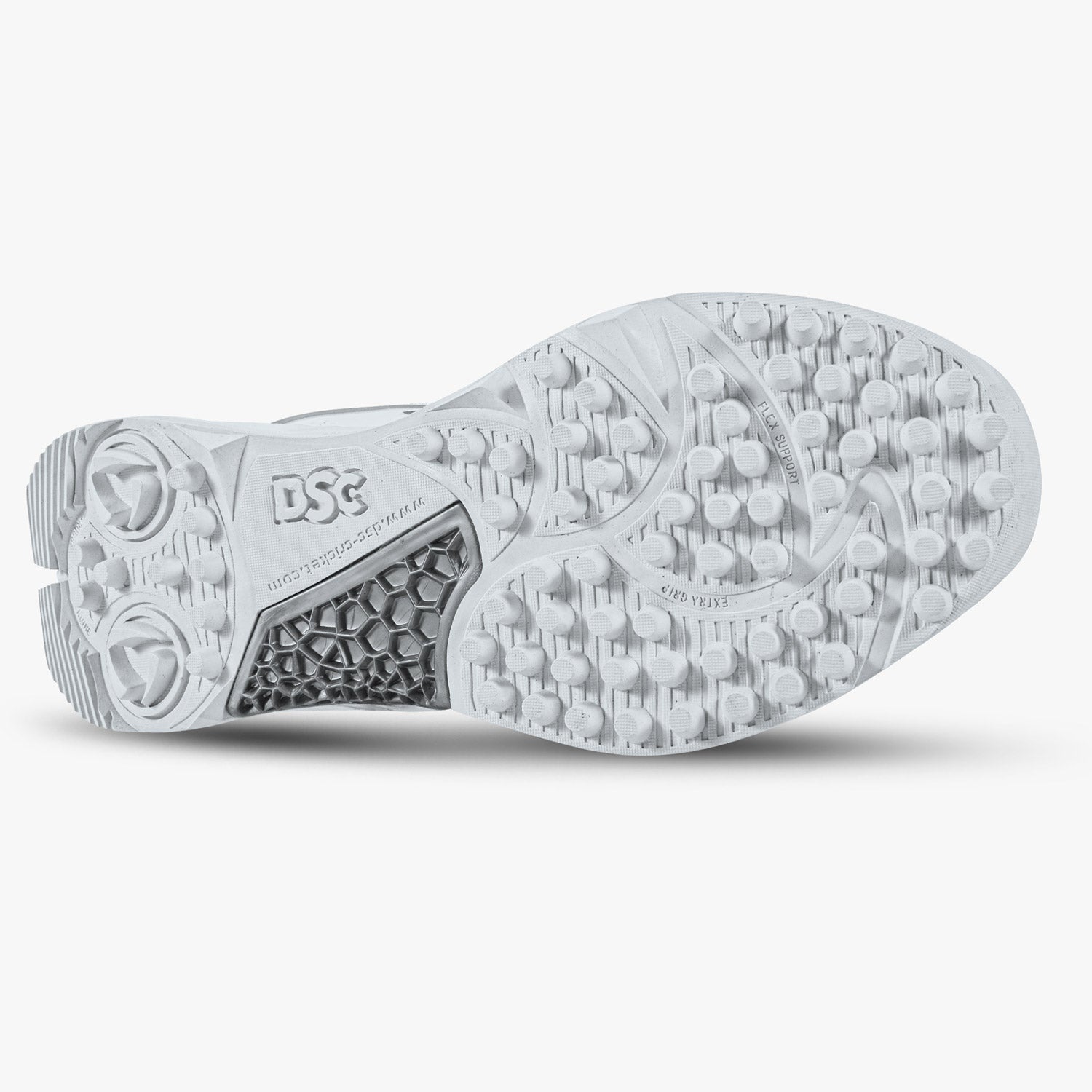 DSC Jaffa Neo Rubber Cricket Shoes - 2025 (White-Silver)