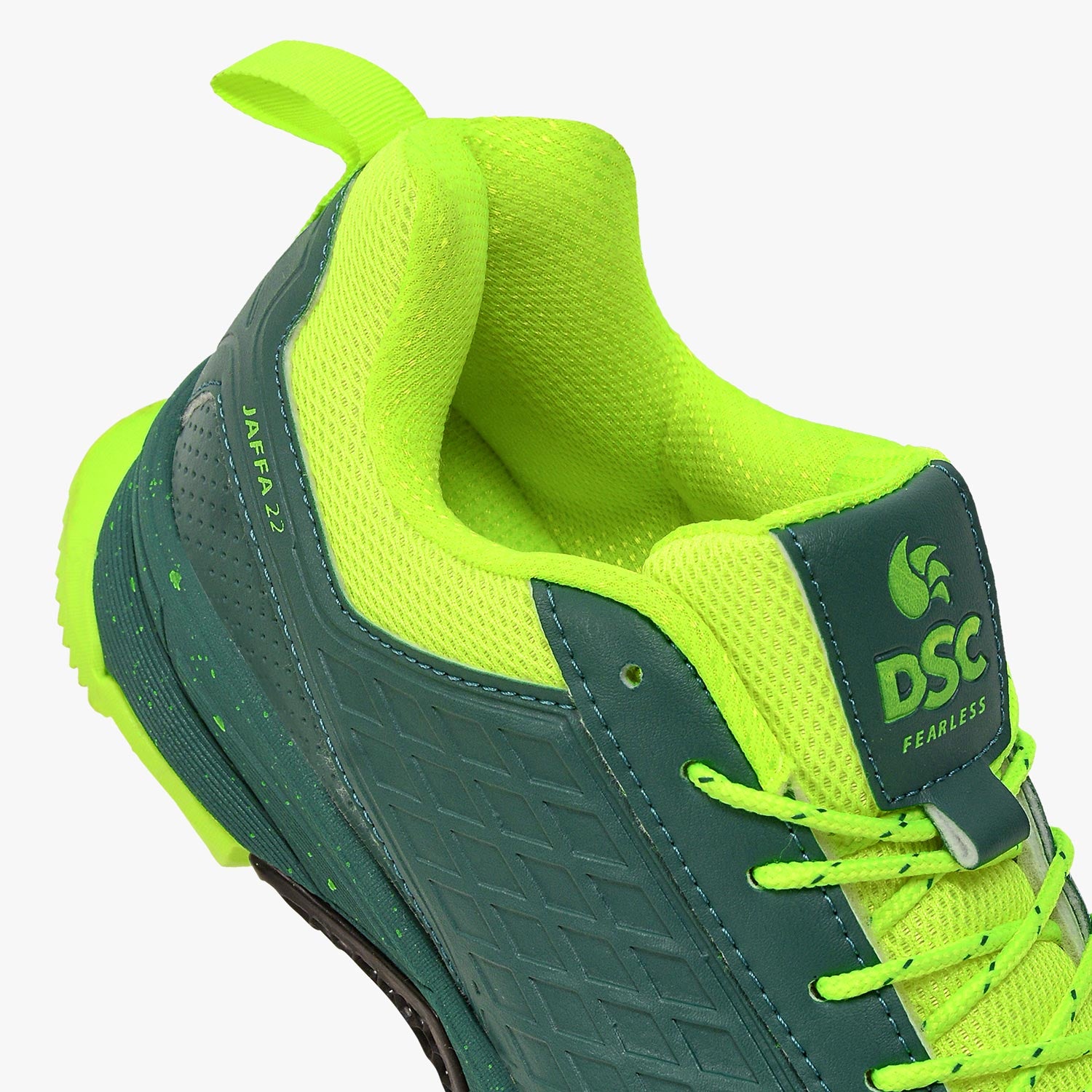DSC Jaffa 22 Rubber Cricket Shoes - 2025 (Army Green-Lime)