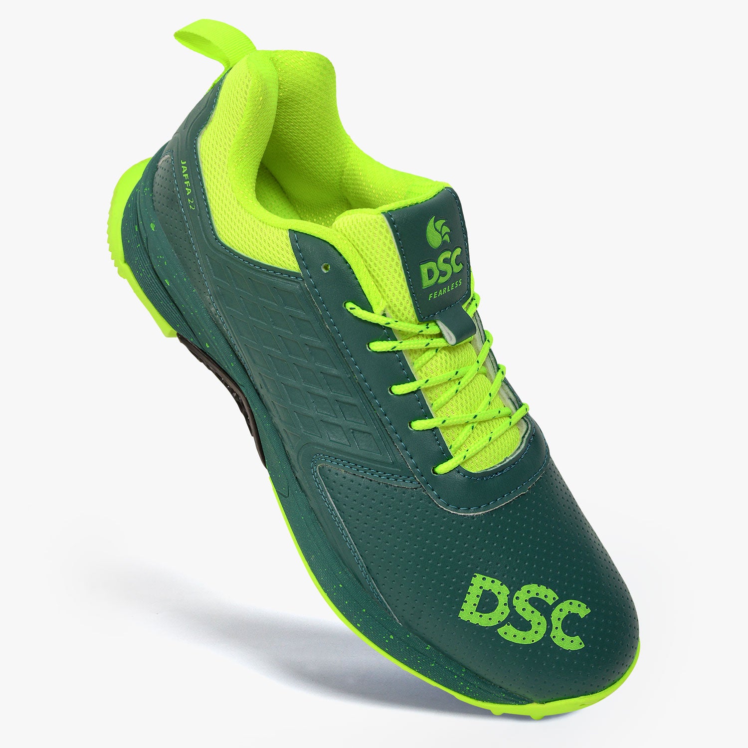 DSC Jaffa 22 Rubber Cricket Shoes - Army Green/Lime (2026