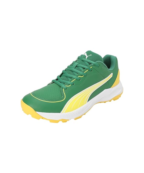 PUMA 24 FH Rubber Cricket Shoes - Archive Green-Pele Yellow-white