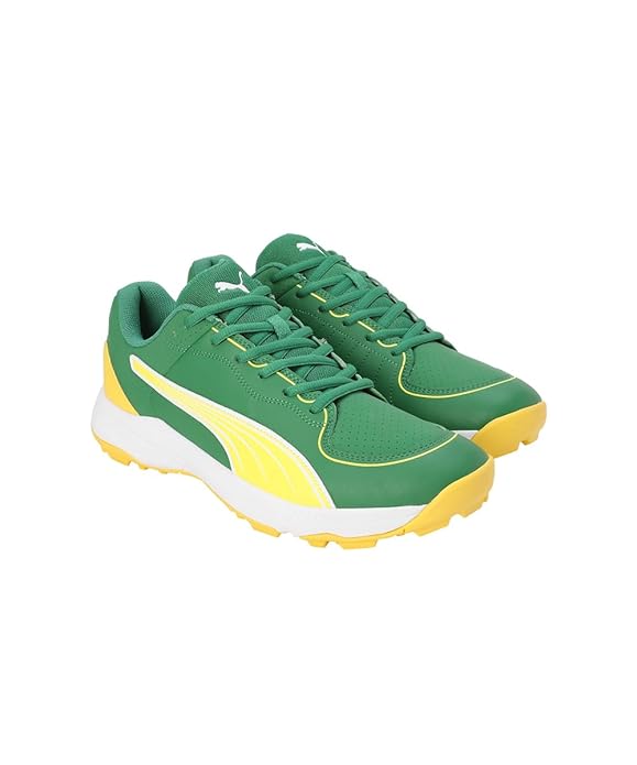 PUMA 24 FH Rubber Cricket Shoes - Archive Green-Pele Yellow-white