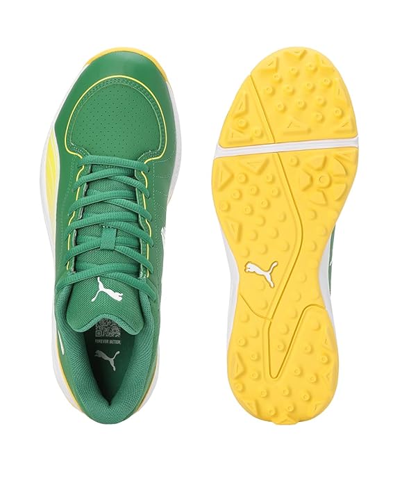 PUMA 24 FH Rubber Cricket Shoes - Archive Green-Pele Yellow-white