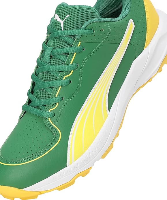 PUMA 24 FH Rubber Cricket Shoes - Archive Green-Pele Yellow-white