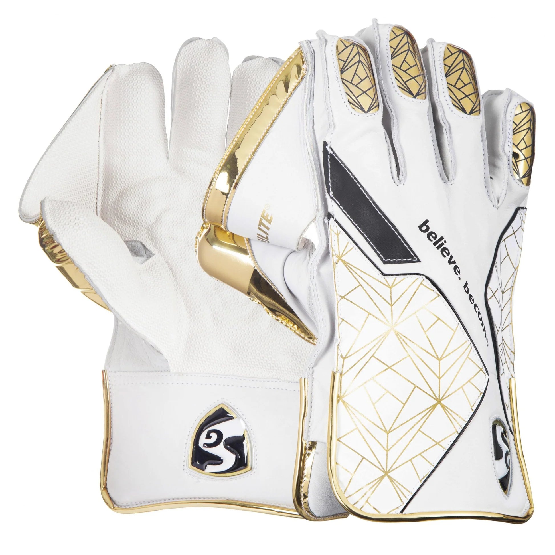 SG Hilite White/Gold Wicket Keeping Gloves