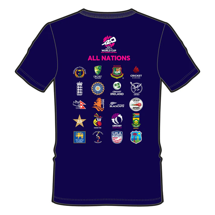 ICC T20 World Cup Navy Men T-shirt Cricket Teams - 2024