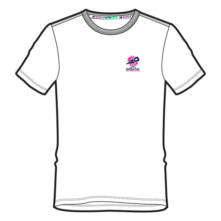 ICC T20 World Cup Men White T-shirt Cricket Teams- 2024