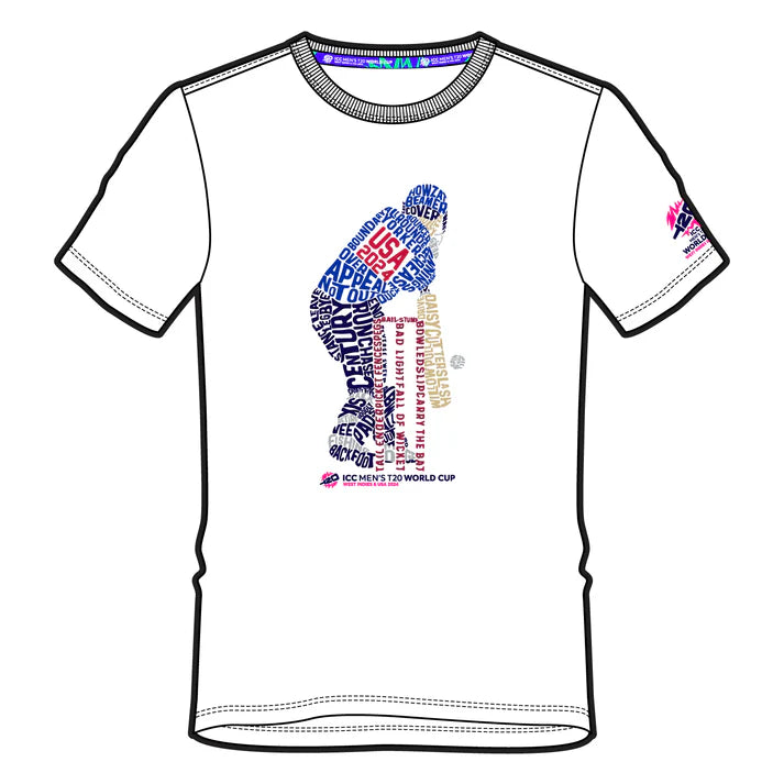 ICC T20 World Cup USA Men White T-shirt -2024