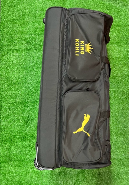 Puma King Kohli Cricket Wheelie Trolley Bag - Black/Gold