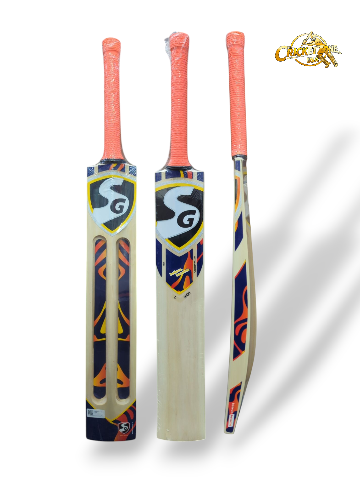 SG T-1600 Kashmir Willow Cricket Bat - 2025