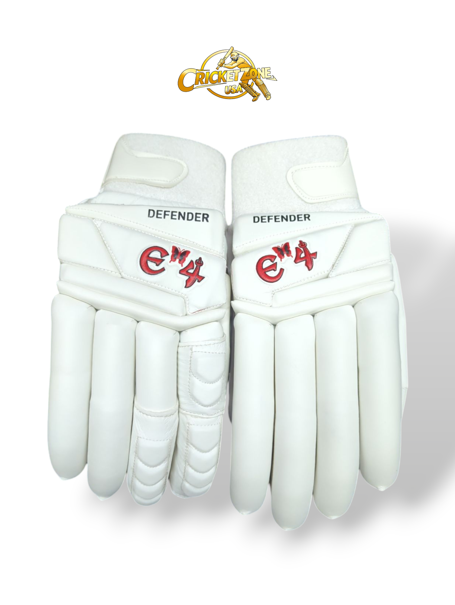 E4 Defender Full White Batting Gloves - 2025