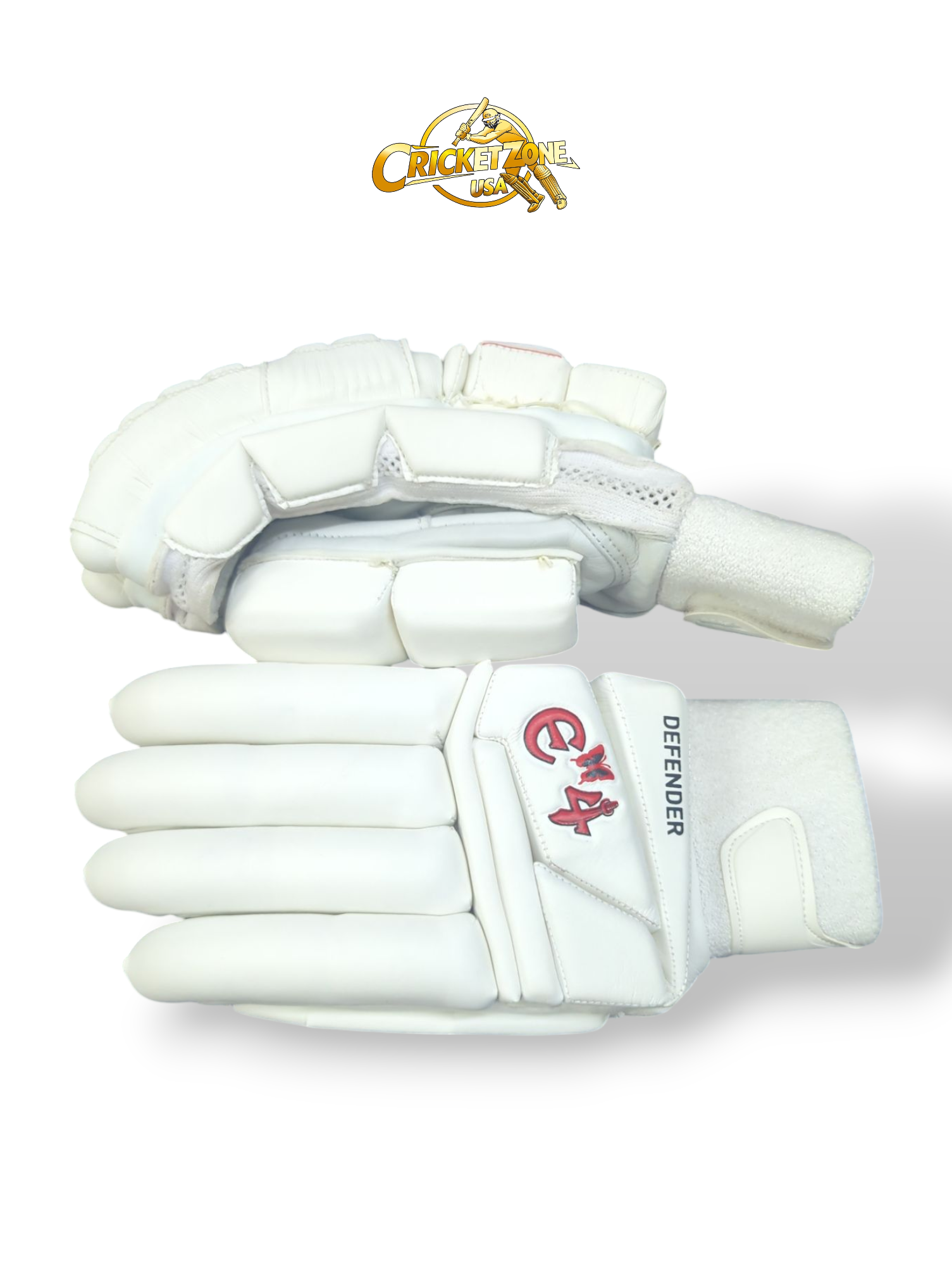 E4 Defender Full White Batting Gloves - 2025