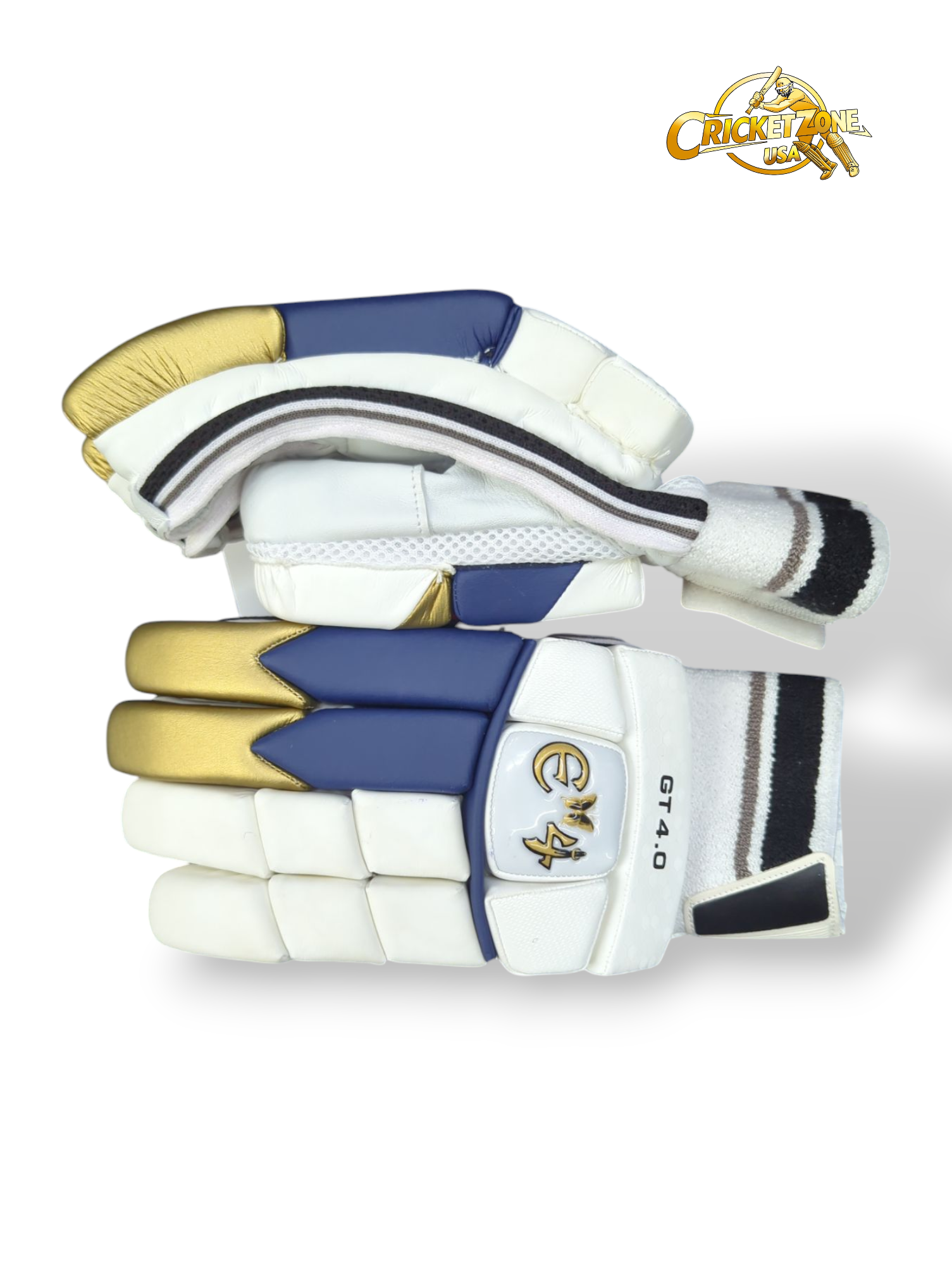 E4 GT 4.0 Batting Gloves - 2025 (White, Navy, & Gold)