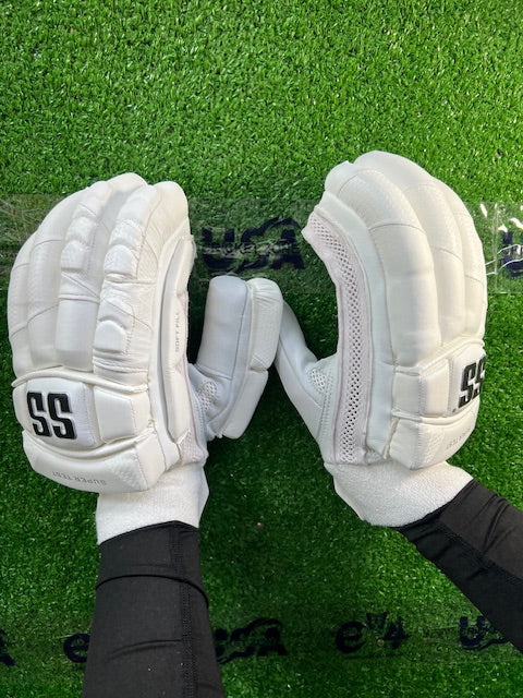 SS Super Test Full White Batting Gloves - 2024