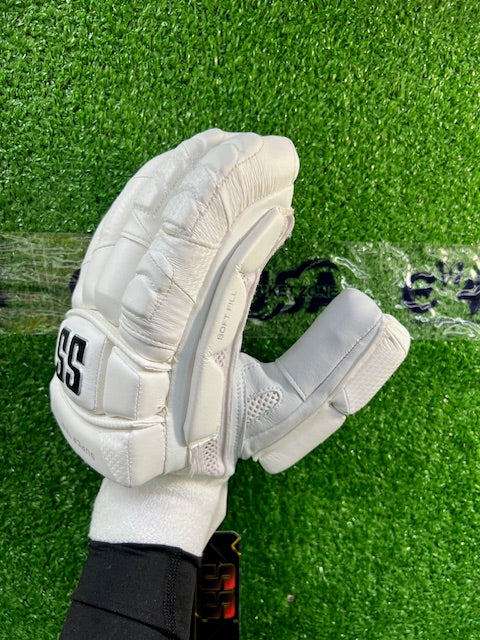 SS Super Test Full White Batting Gloves - 2024