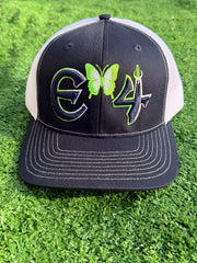 E4 Trucker Hat - Navy Blue & Lime Green (2026)