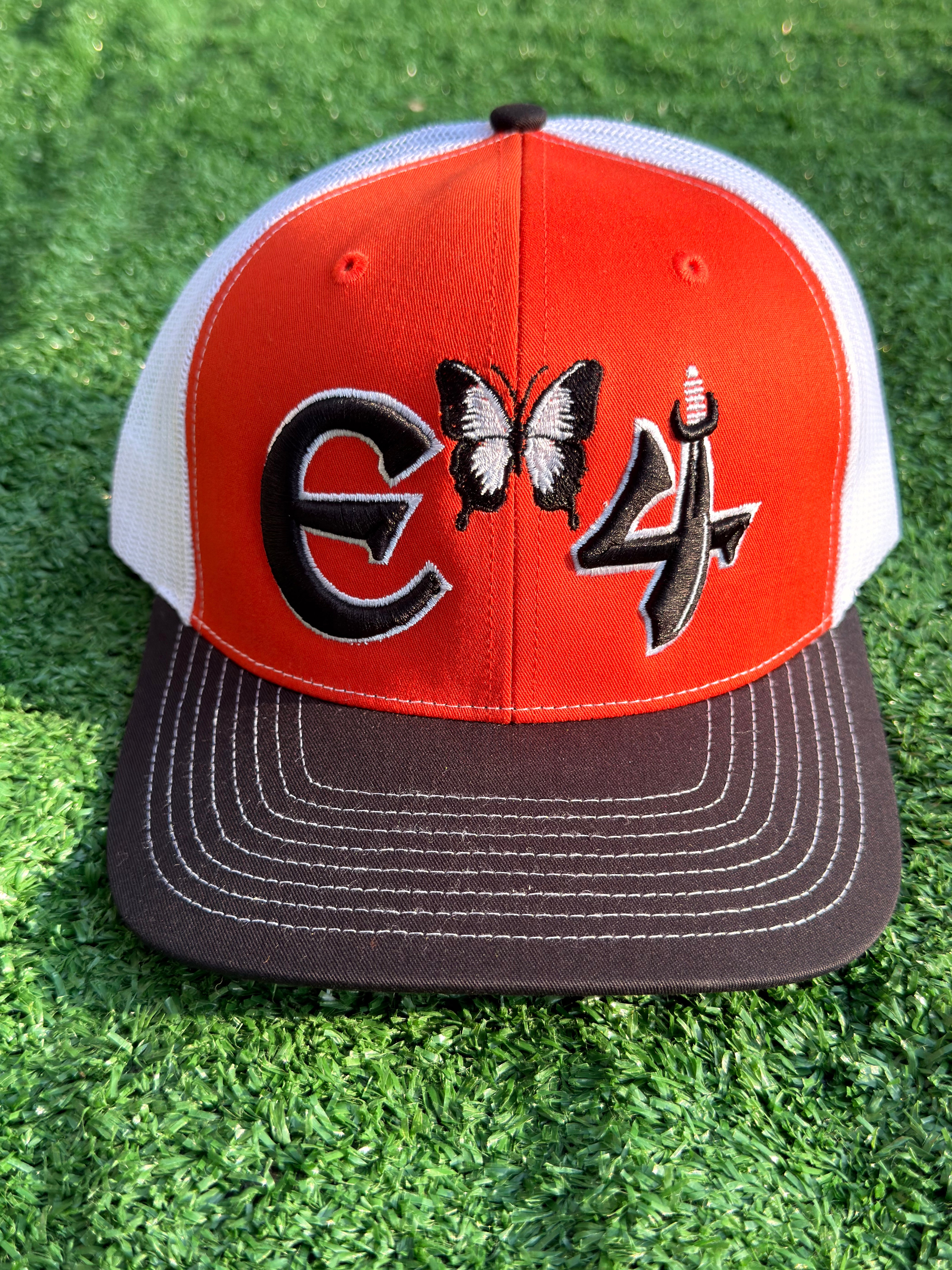 E4 Trucker Hat - Orange & Black (2026)