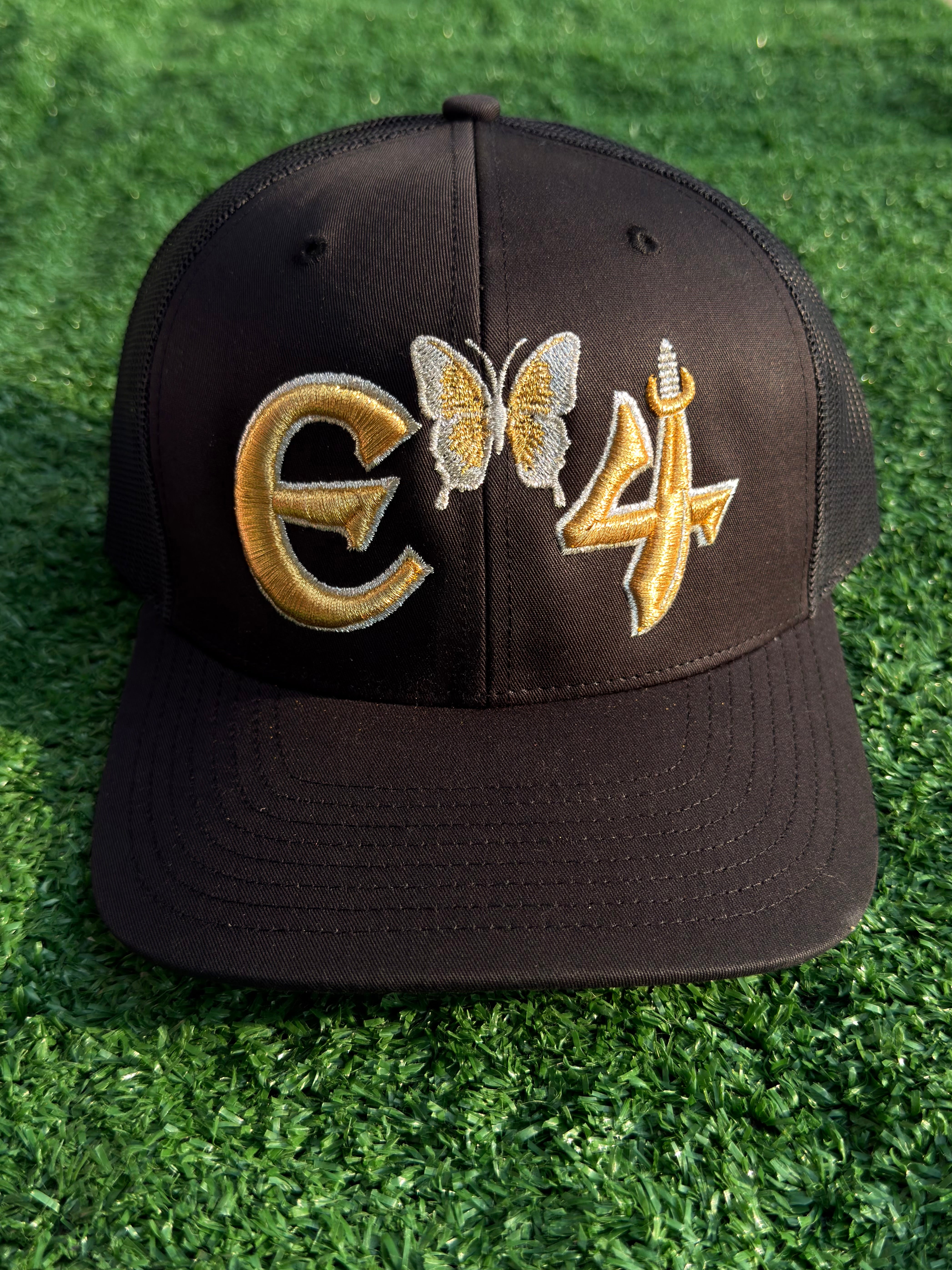 E4 Trucker Hat - Black & Gold (2026)