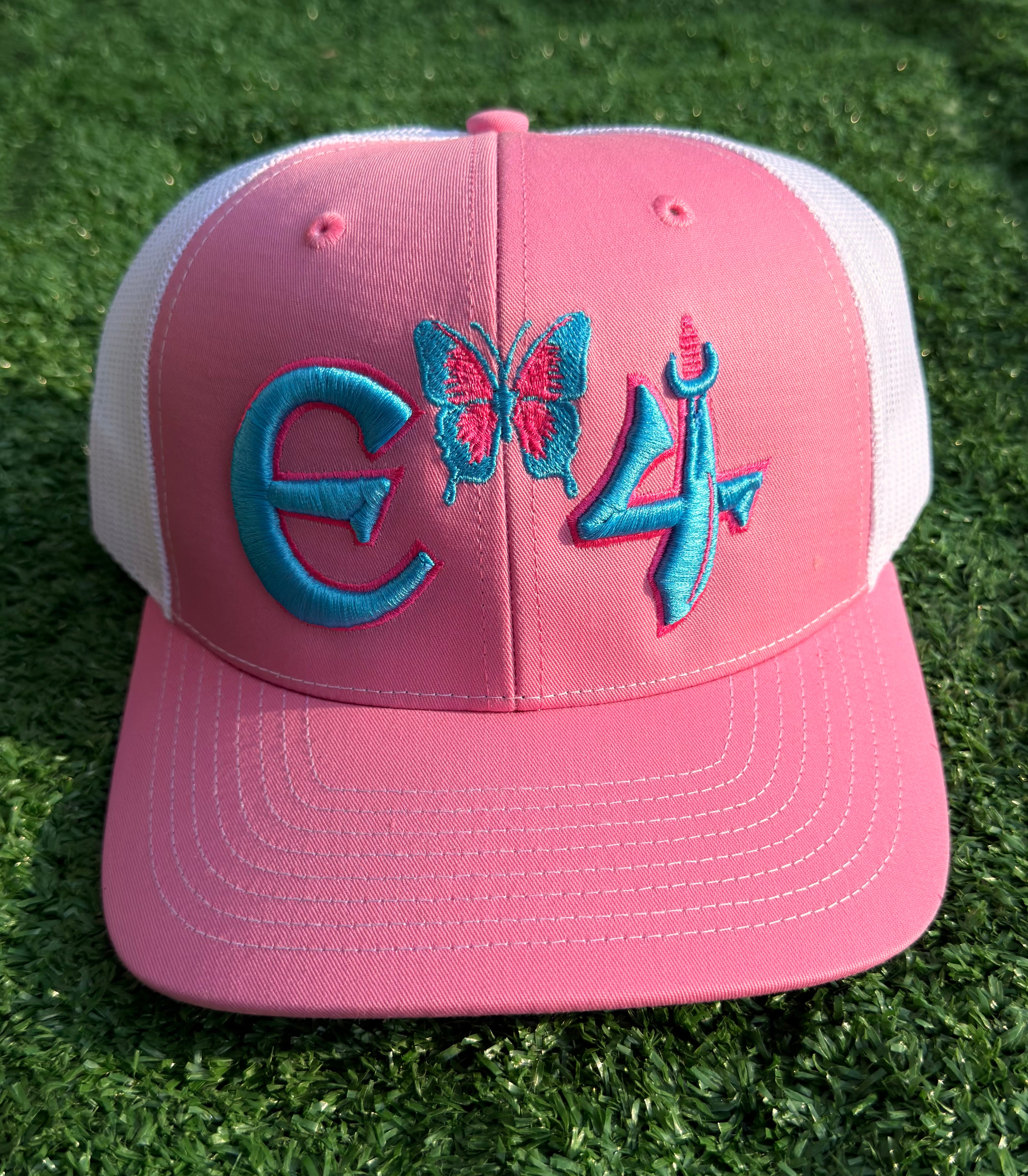 E4 Trucker Hat - Pink & Sky Blue (2026)
