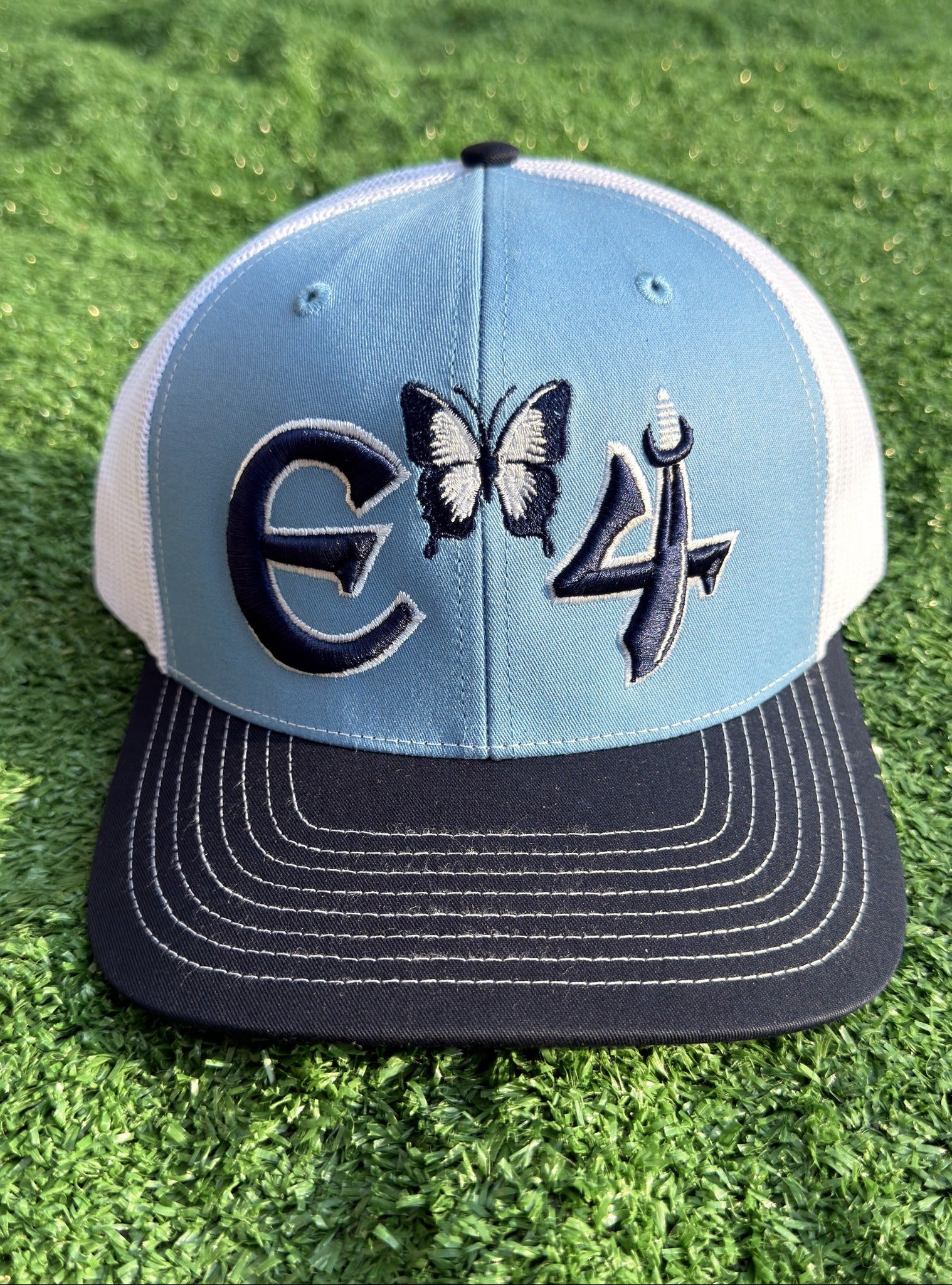 E4 Trucker Hat - Sky Blue & Navy Blue (2026)