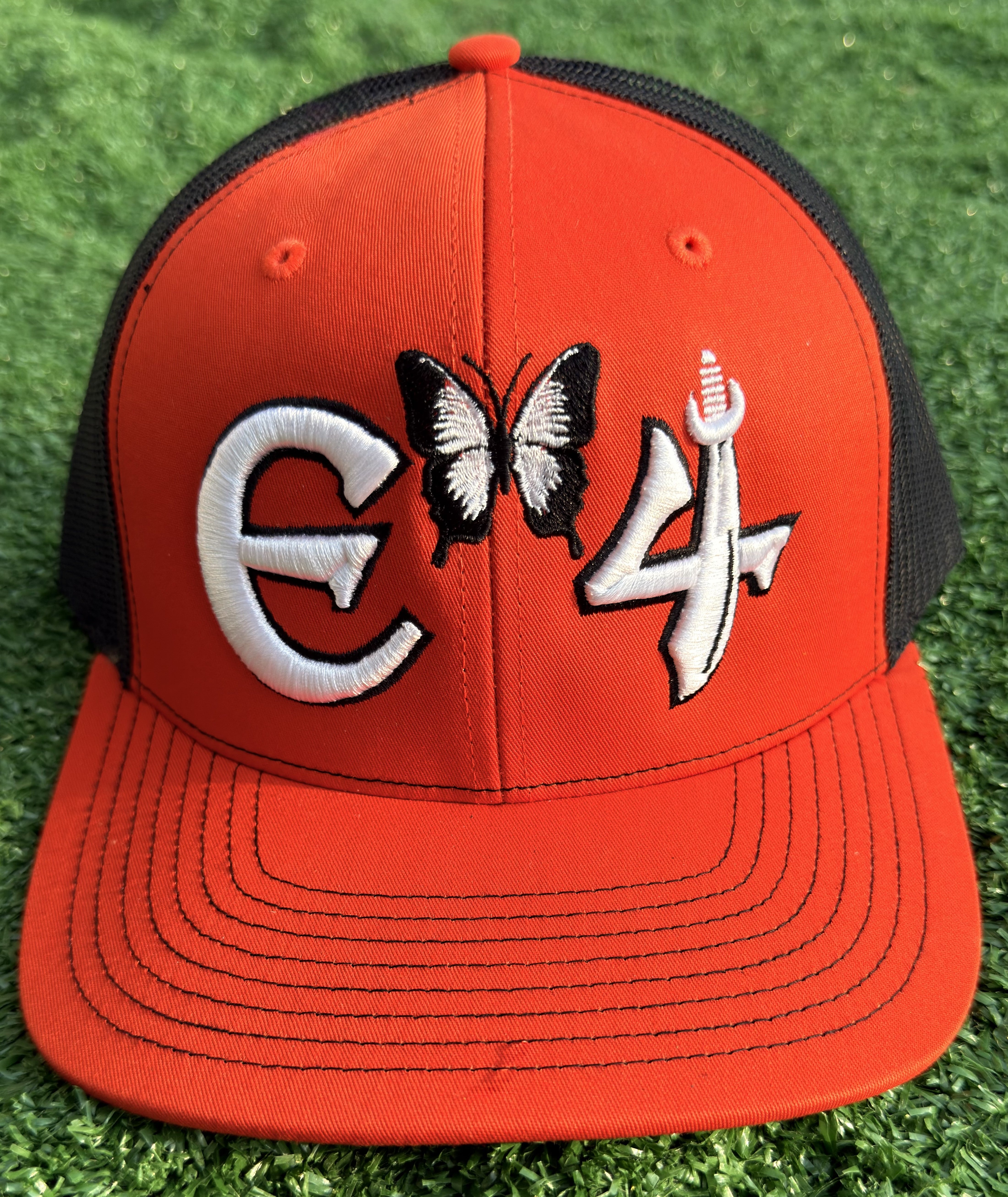 E4 Trucker Hat - Orange & White (2026)