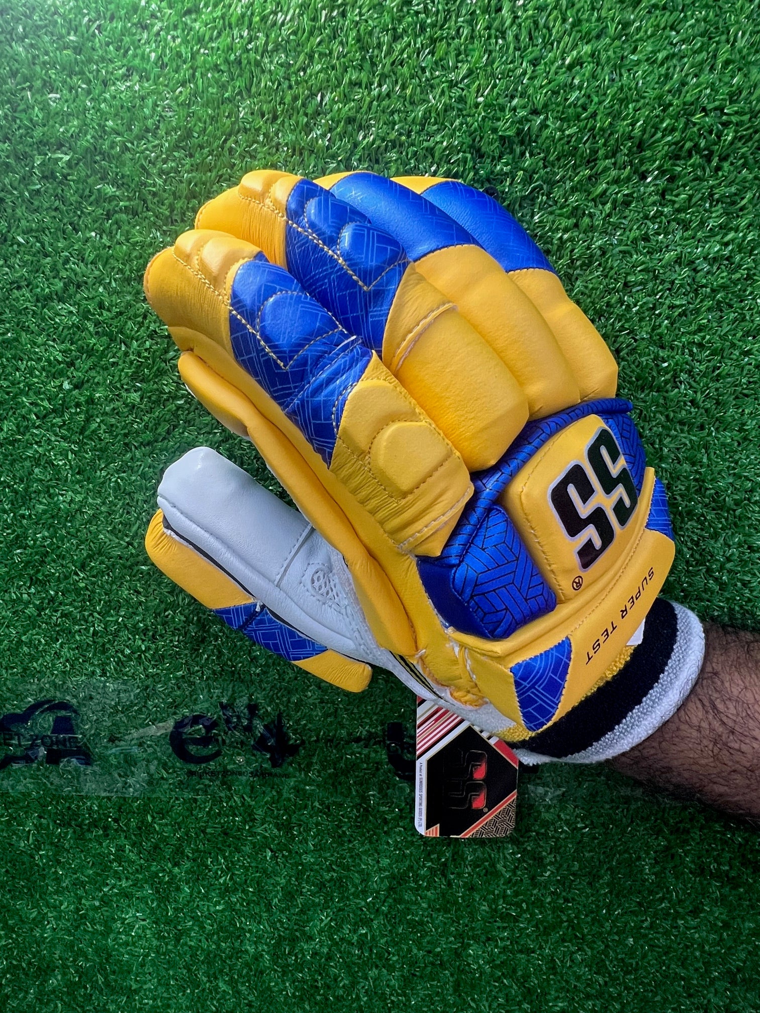 SS Super Test IPL Yellow Colored Batting Gloves