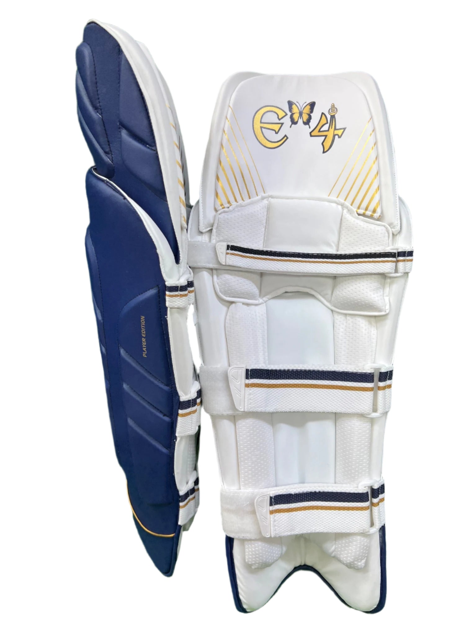 E4 Players Edition Navy Blue and Gold Batting Pad