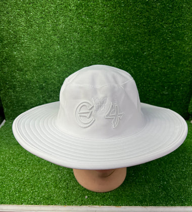 E4 White Cricket Sun Hat