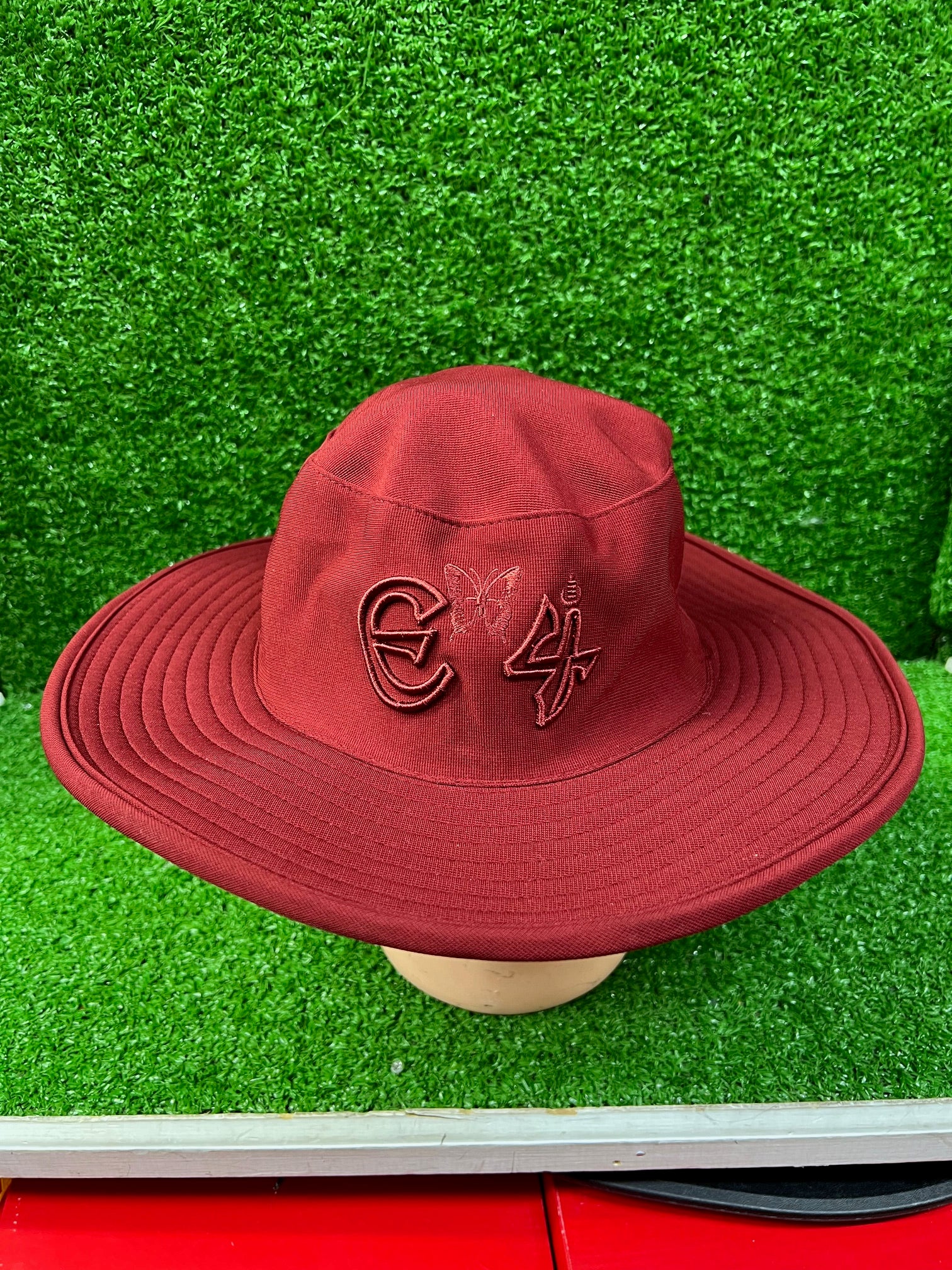 E4 Burgundy Cricket Sun Hat - 2024