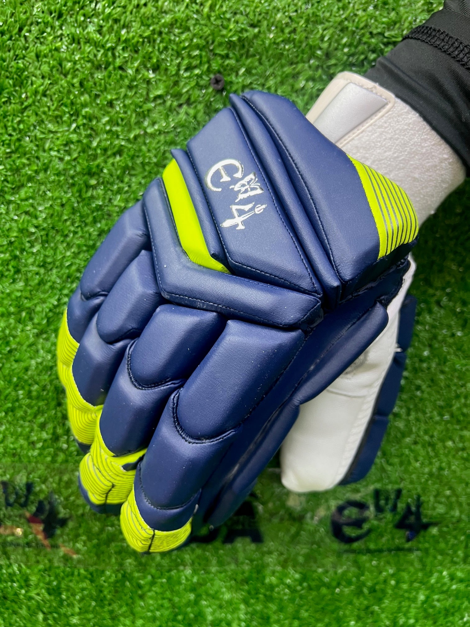 E4 Delta Edition Navy and Lime Color Batting Gloves - 2024