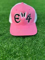 2025 E4 Trucker Hat - True Pink & Black