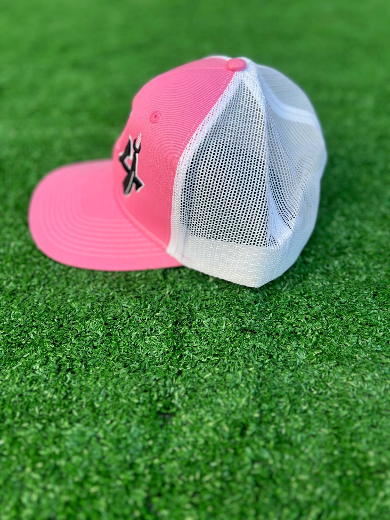 2025 E4 Trucker Hat - True Pink & Black