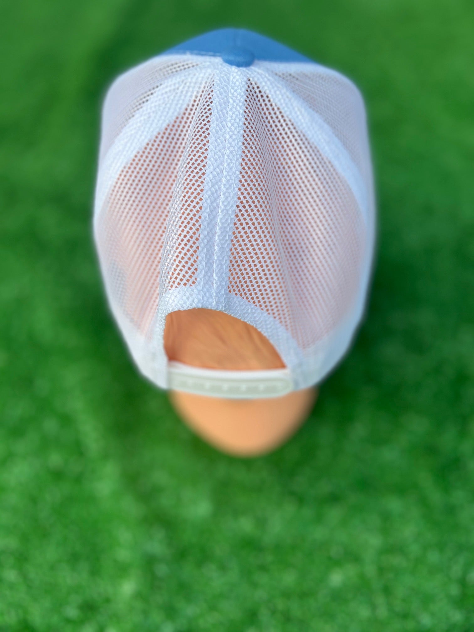 2025 E4 Trucker Hat - Sky Blue & Pink