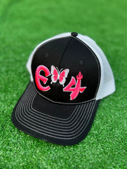 2025 E4 Trucker Hat - Black, Pink, & White