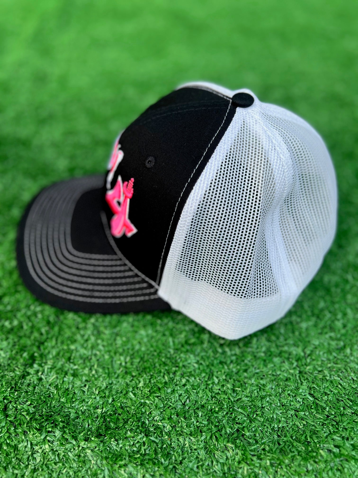 2025 E4 Trucker Hat - Black, Pink, & White
