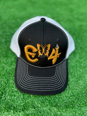 2025 E4 Trucker Hat - Black & Gold