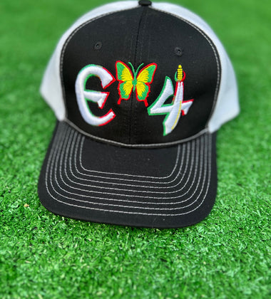 2025 E4 Trucker Hat - Black, Red, Green & Yellow