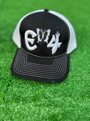 2025 E4 Trucker Hat - Black & White