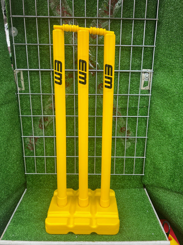 EM Plastic Stumps with Plastic Base CricketZoneUSA