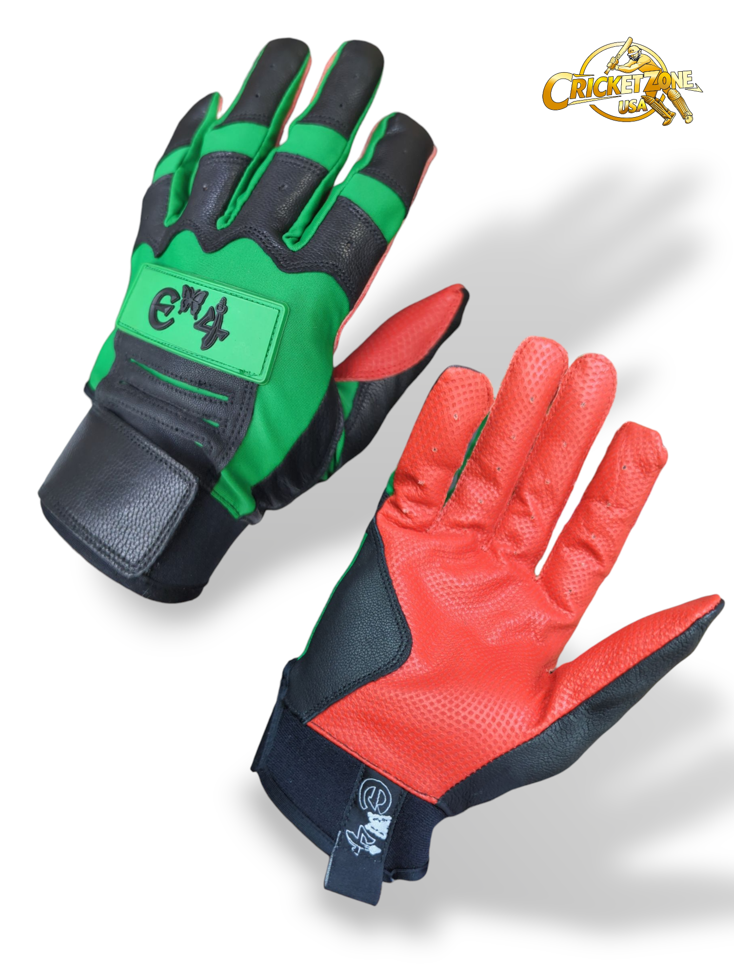 E4 SOFTBALL BATTING GLOVES (GREEN/RED) - 2025