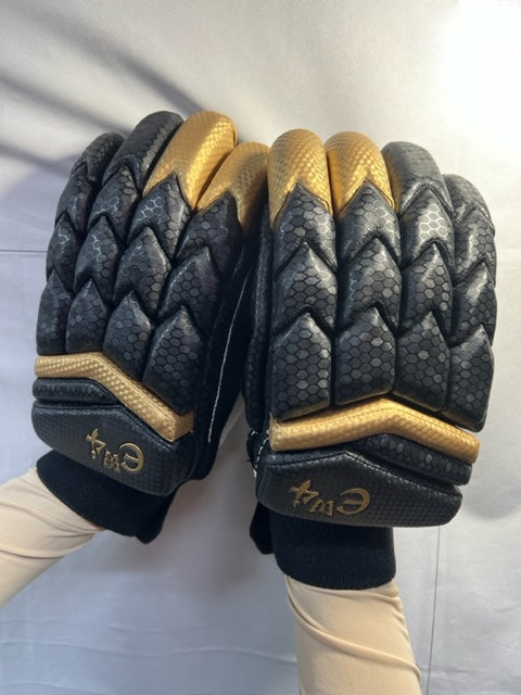 E4 Extreme Edition Black with Gold Batting Gloves- 2023