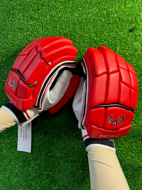 E4 CYBORG Red Batting Gloves -2023