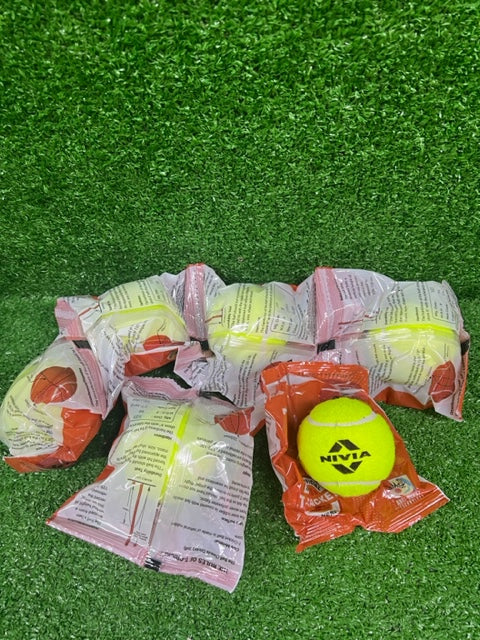 NIVIA CRICKET TENNIS BALL 120-130 grams - Pack Of 6