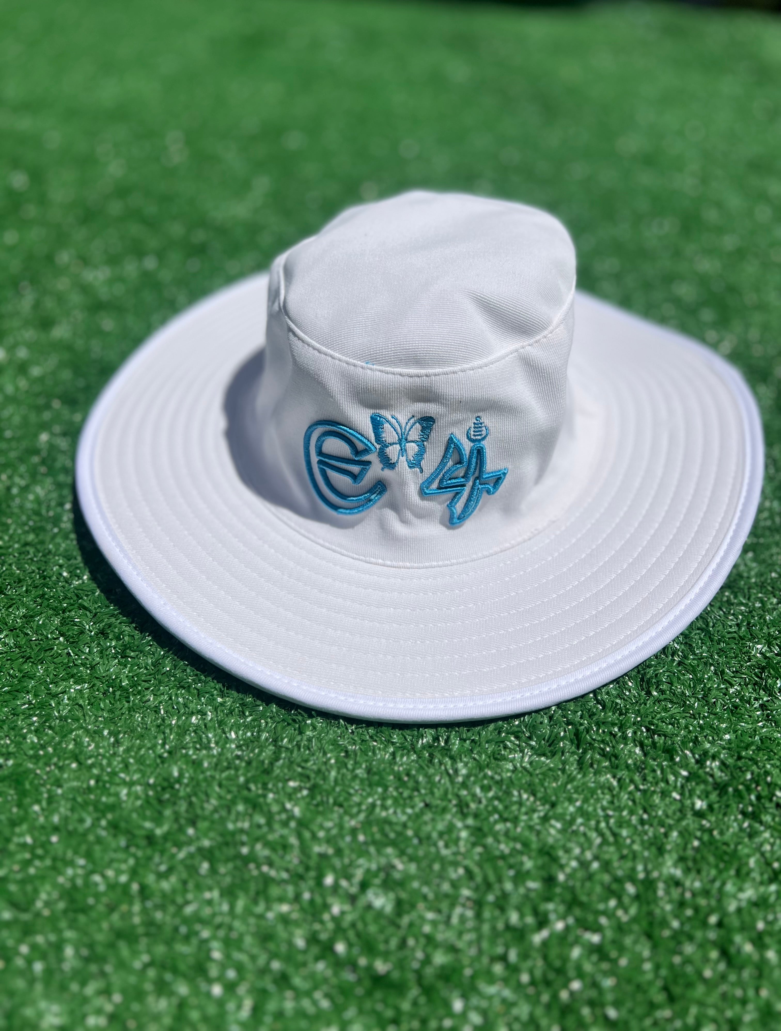E4 White w/ Sky Blue Lining Sun Hat - 2025
