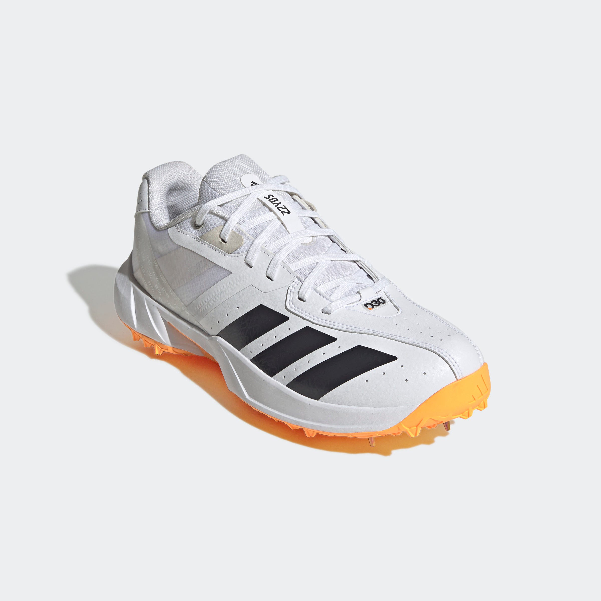 Adidas 22YDS Incurza Spike Cricket Shoes - White/Orange 2026