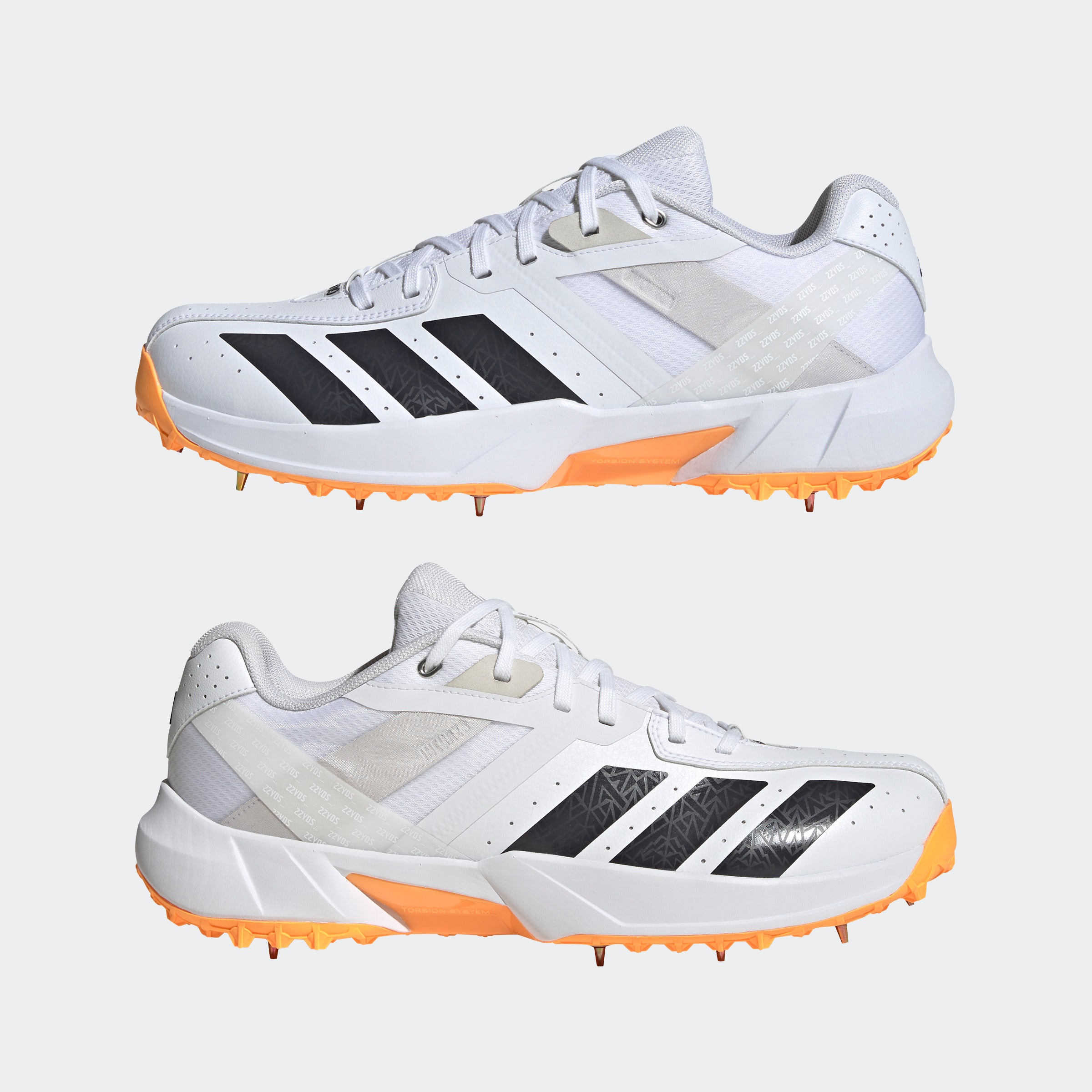 Adidas 22YDS Incurza Spike Cricket Shoes - White/Orange 2026