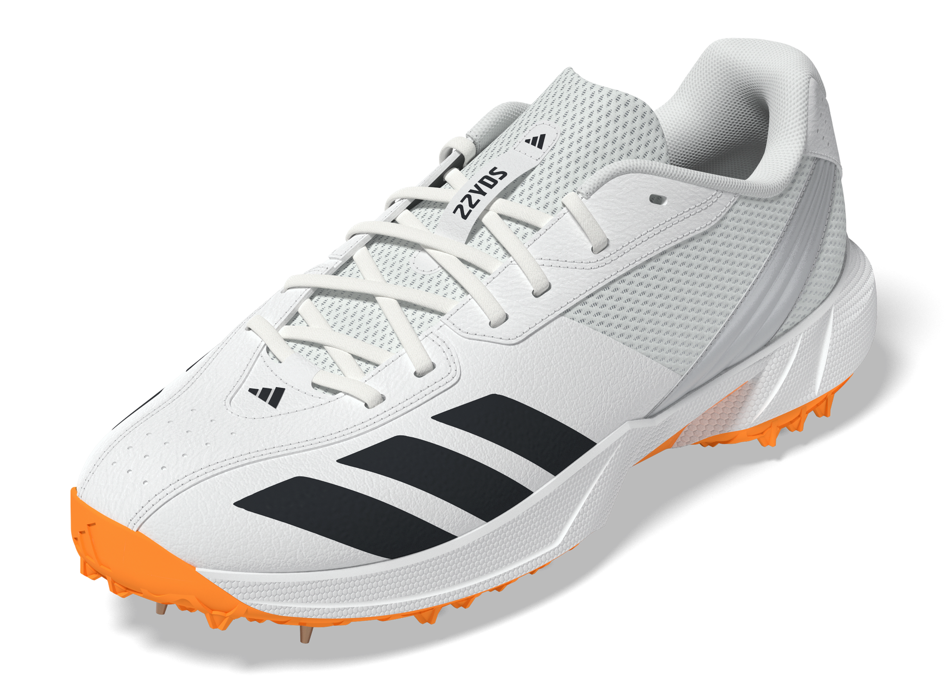 Adidas 22YDS Spike Cricket Shoes - White/Orange 2026 CricketZoneUSA Adidas 22YDS Spike Cricket Shoes - White/Orange 2026 CricketZoneUSA