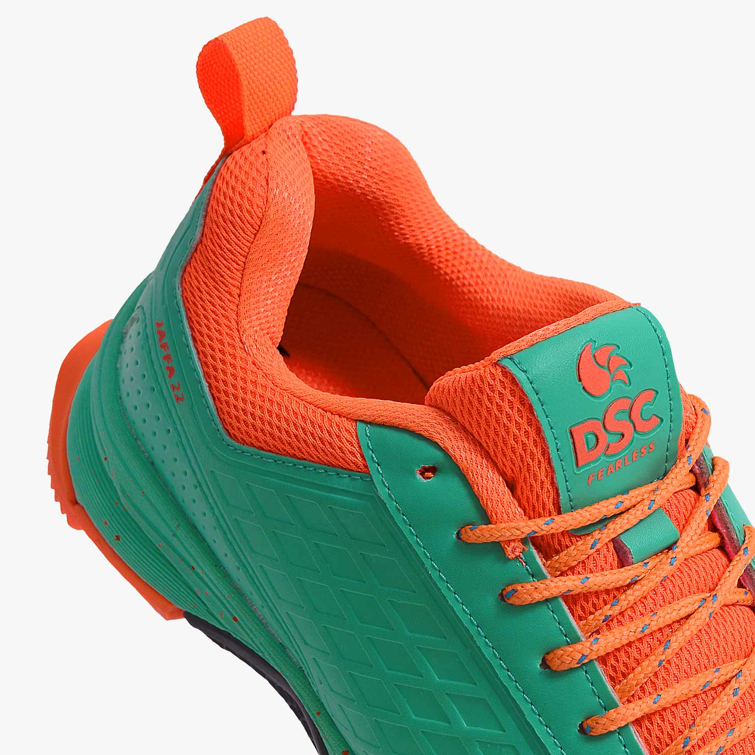 LEDCI サッカーシューズ オレンジグリーン DSC Jaffa 22 Cricket Shoes - Teal/Orange (2026) – CricketZoneUSA